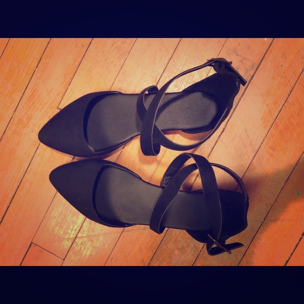 F_topbu Shoes Womens Cross Buckle Ballet Flats